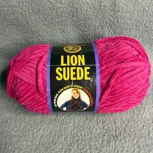 Lion Brand Yarn Fuchsia Suede One New Skein Knit Crochet Craft Gift DIY